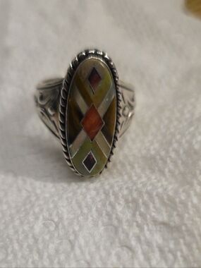 Beautiful Ladies Carolyn Pollack Relios Sterling Silver Multi Gemstone Ring